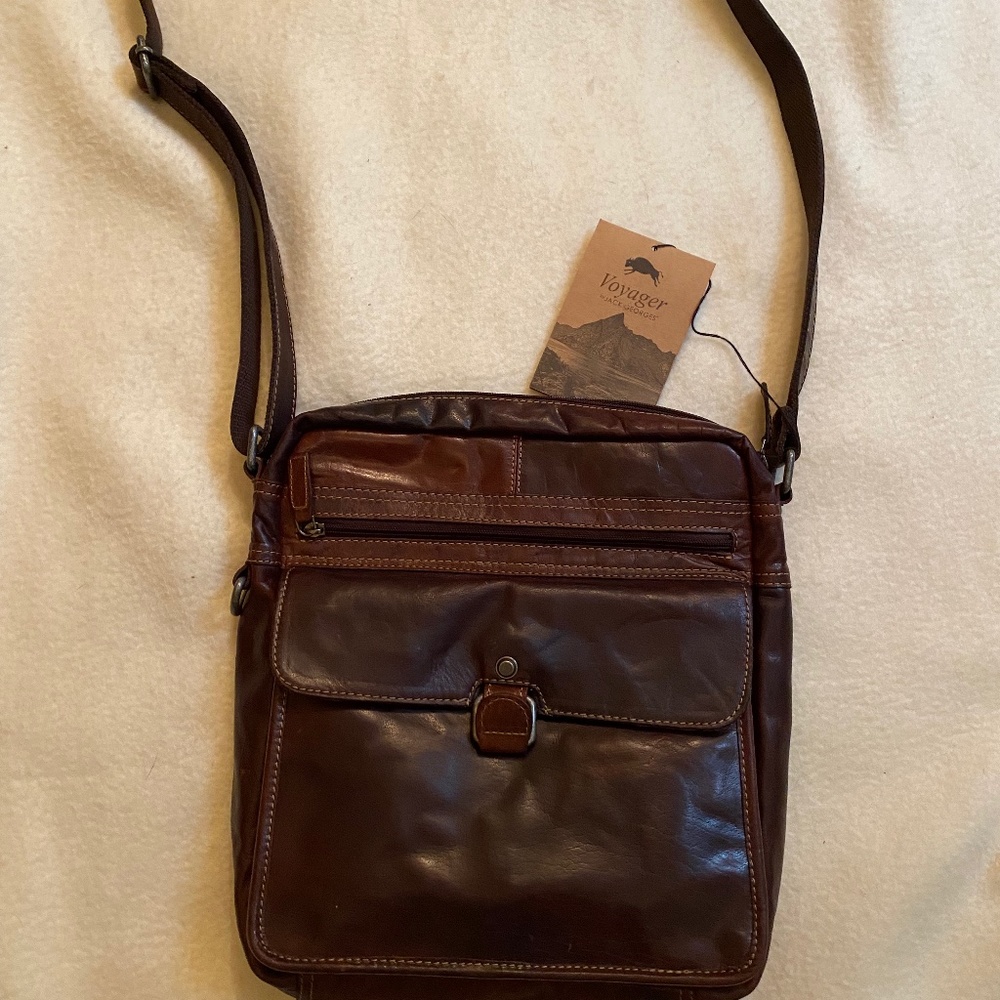Jack Georges leather, cross body bag, new with tags